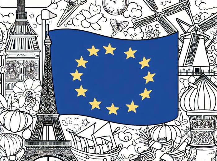 Kolorowanka z okazji Dnia Unii Europejskiej XXL 12 a4