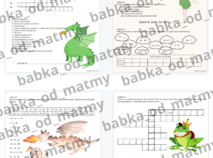 Matematyczny dzień postaci z bajek cz. II - dla klas IV - V