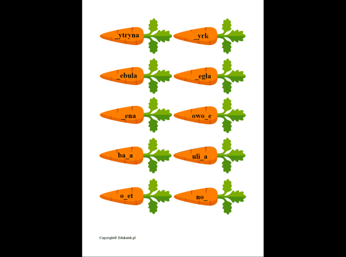 Zestaw „Logopedyczne marchewki” - utrwalanie głosek