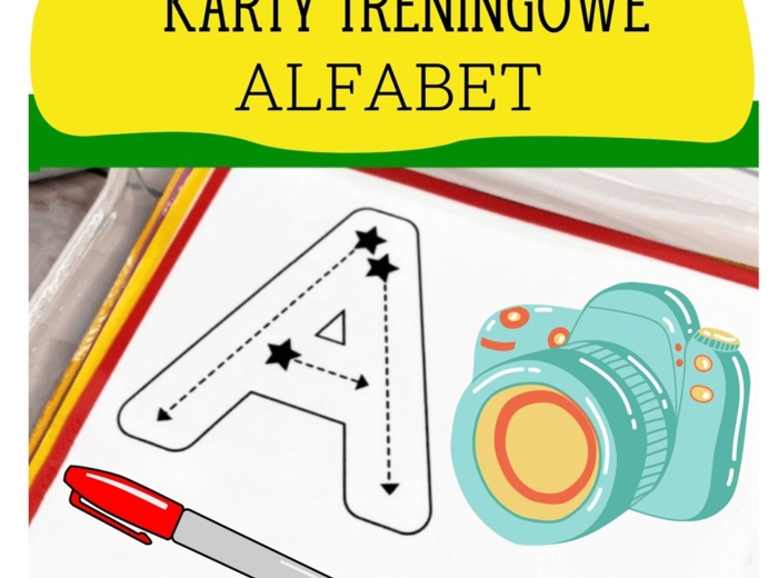 ALFABET PRZEDSZKOLNY DO ĆWICZEŃ. KARTY TRENINGOWE.