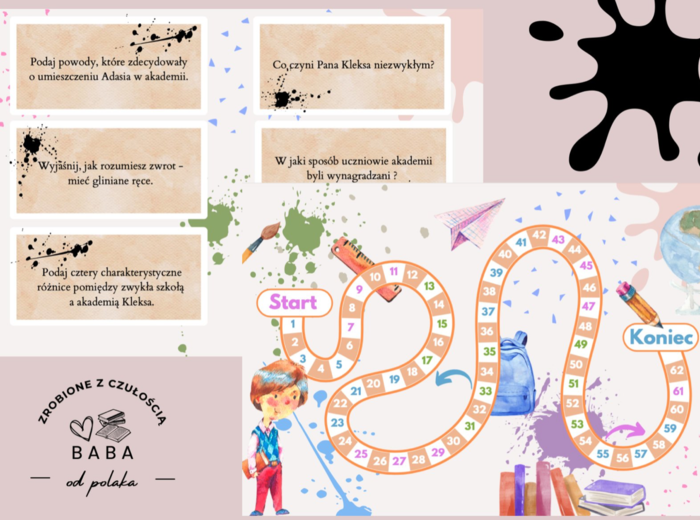 "Akademia Pana Kleksa" lekturowa gra planszowa