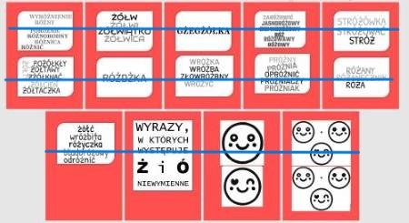 Czarno-biała, całoroczna gazetka ortograficzna, wyrazy z ż, ó niewymiennym.