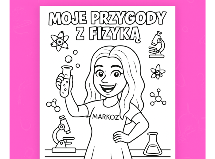 Kolorowanka - 1 strona zeszytu - fizyka