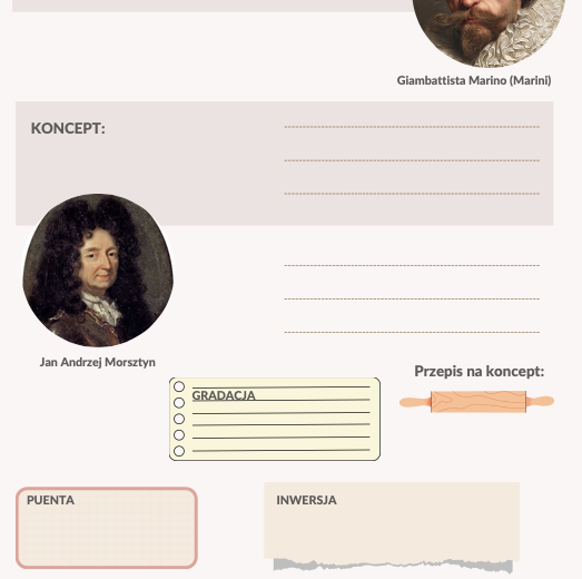 Barok – wiersze barokowe, marinizm, koncept (myślownik)