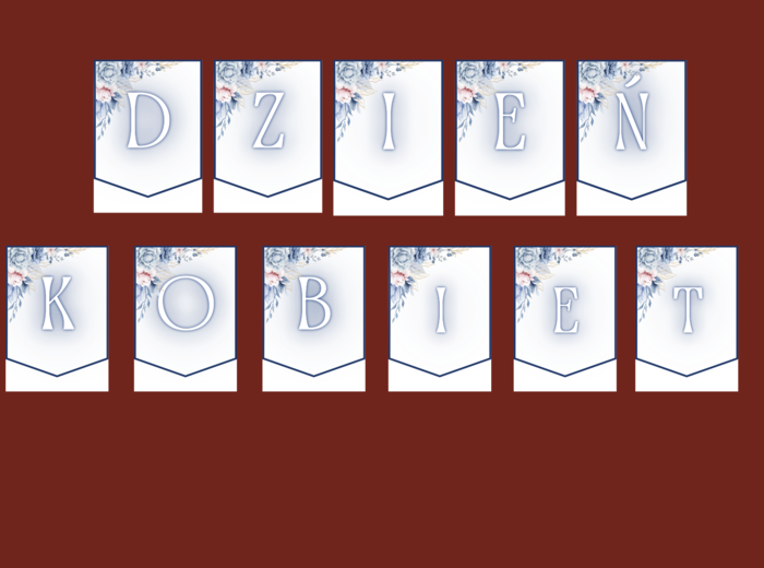 DZIEŃ KOBIET – girlanda – napis – gazetka – wersja 2