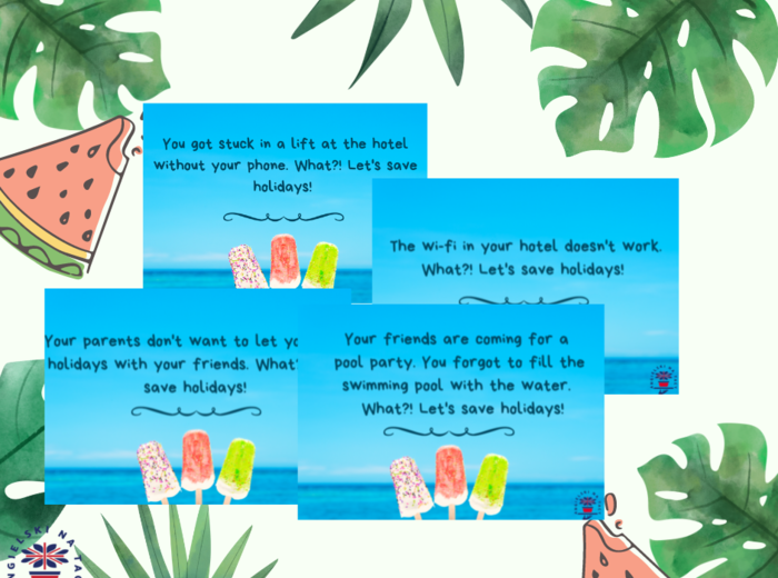 Let's save holidays! - karty do konwersacji