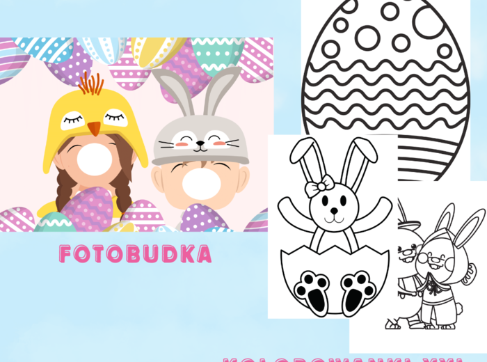 Wielkanoc- Fotobudka + 3x Kolorowanka XXL