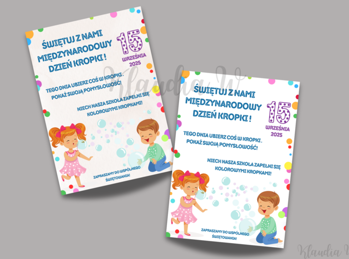 MIĘDZYNARODOWY DZIEŃ KROPKI 15 WRZEŚNIA - PLAKAT A4 (SZKOŁA)