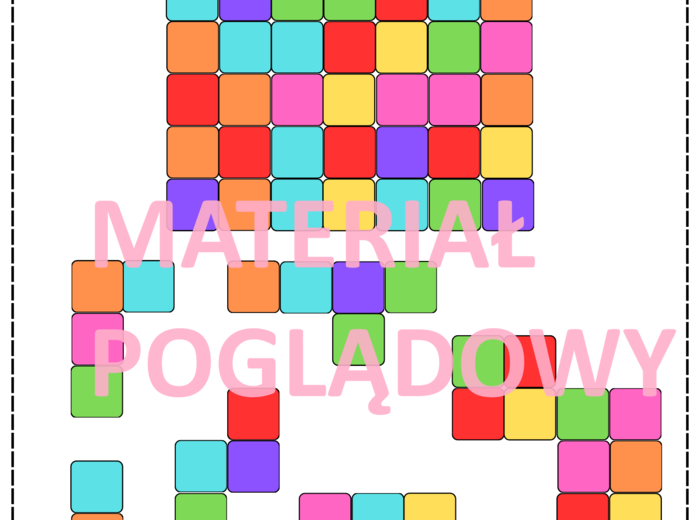 Bloktris - łamigłówka logiczna. Gra dydaktyczna. Dzień Kropki.