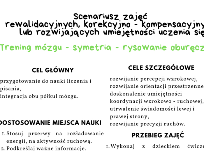 Trening mózgu - symetria - rysowanie oburącz