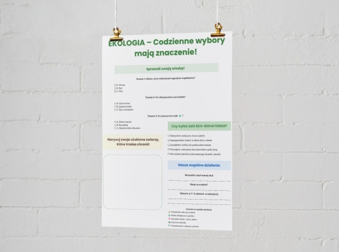 Plakaty. Ekologia i jej znaczenie. Ochrona przyrody, Różnorodność biologiczna, Zagrożone gatunki