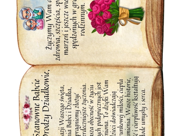 DZIEŃ BABCI I DZIADKA - gazetka, grafika XL, życzenia