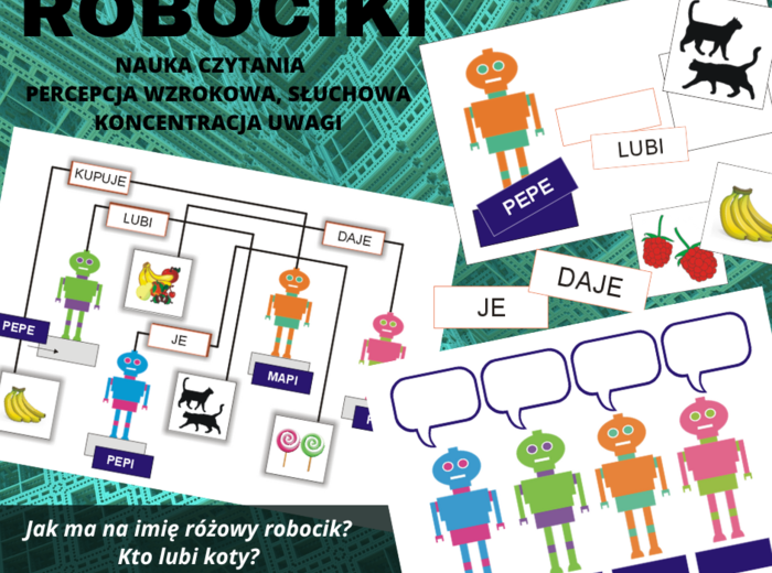 Robociki - czytanie sylabowe