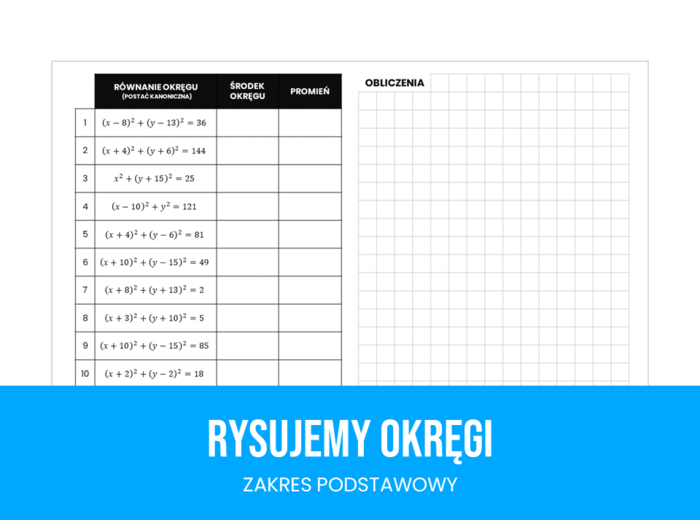 Liceum. Technikum. Rysujemy okręgi. Zakres podstawowy