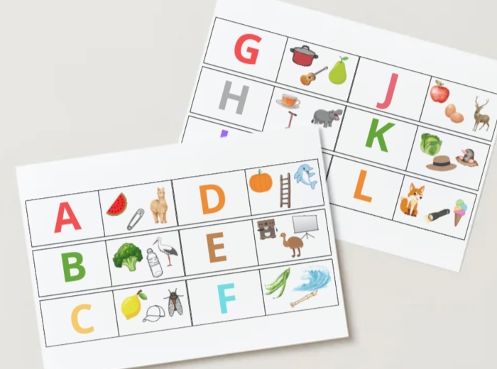 Alfabet na tablicę do wycięcia