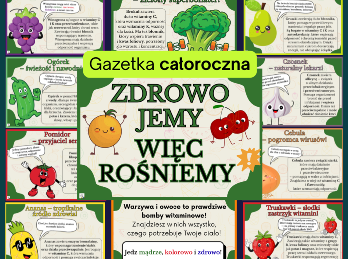 Zdrowo jemy więc rośniemy - gazetka profilaktyczna.