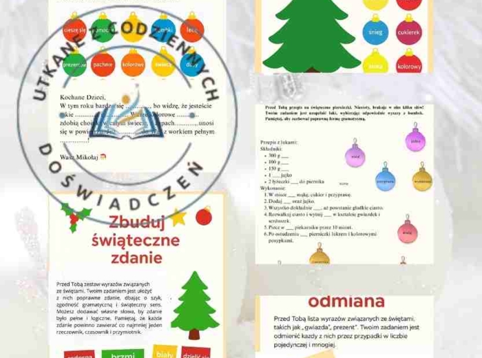 Świąteczna gramatyka w praktyce — zestaw, który dzieci pokochają