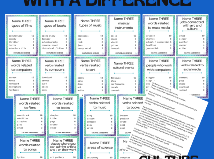 NAME THREE… WITH A DIFFERENCE / CULTURE AND SCIENCE