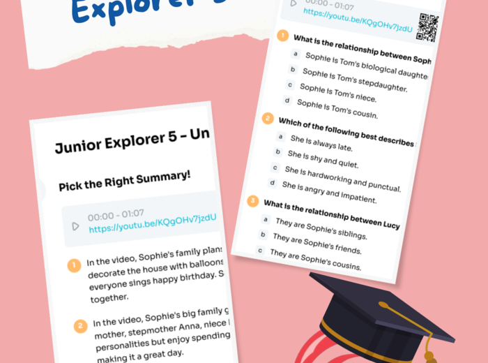 Junior Explorer 5 – Unit 1 – karta pracy – Family Gathering (24/25) – family, emotions – Krzyżówka GRATIS