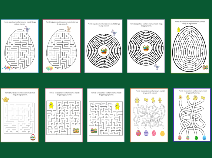 WIELKANOC – labirynty – 10 wersji
