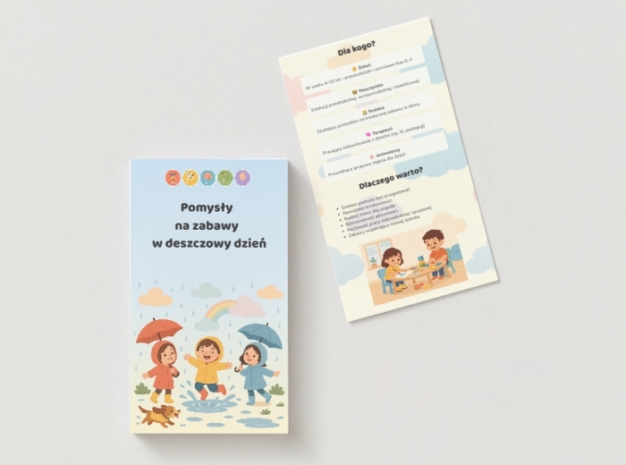 Zestaw kart “Pomysły na zabawy w deszczowy dzień”