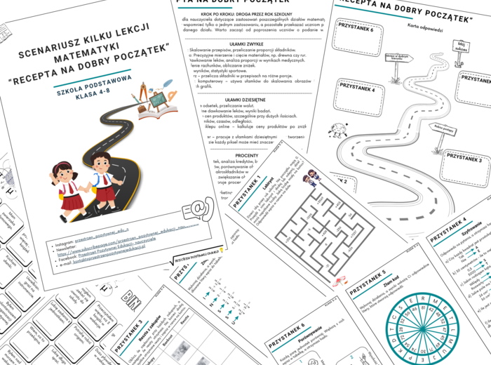 Scenariusz kilku początkowych lekcji matematyki w roku szkolnym (klasa 4-8)