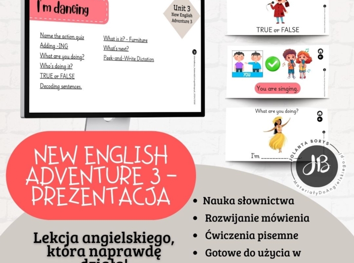 Prezentacja New English Adventure 3 – Unit 3 I'm dancing