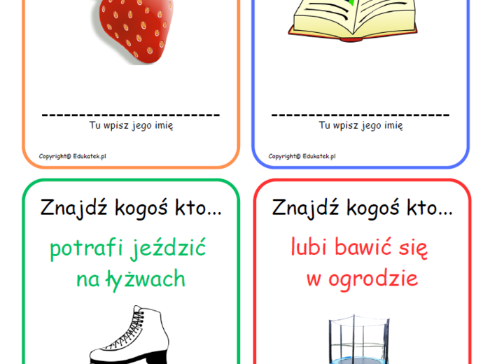 Zabawa integracyjna „Znajdź kogoś kto...”