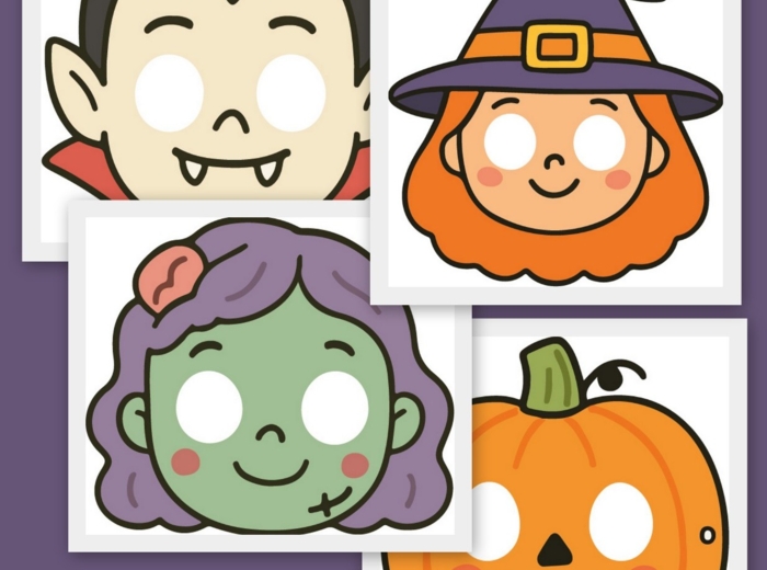 Maski na dzień dyni / halloween format a4 pdf+jpg 13 szt. kolor i czarno białe!