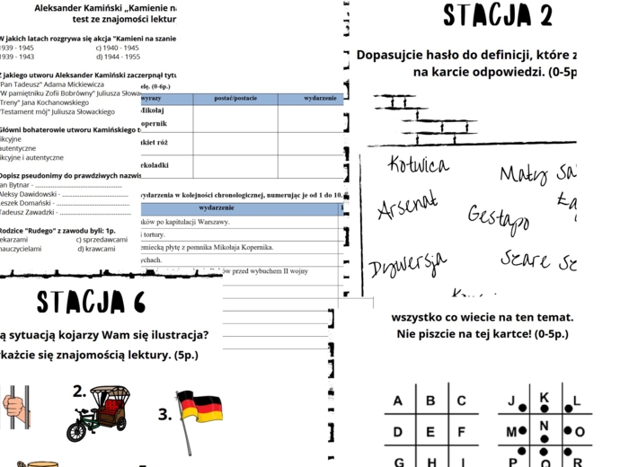 Kamienie na szaniec - pakiet materiałów