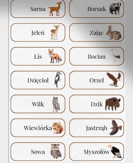 Gra "Leśne epitety"