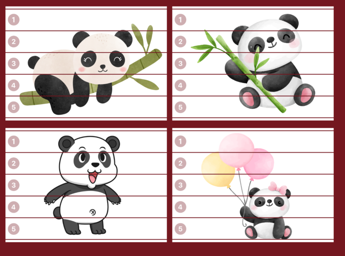 DZIEŃ PANDY – puzzle – biblioteka – świetlica – przedszkole – 12 wersji