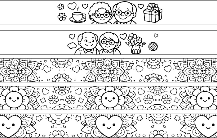 Opaski na rękę do kolorowania, dzień babci i dziadka, pokoloruj i sklej!