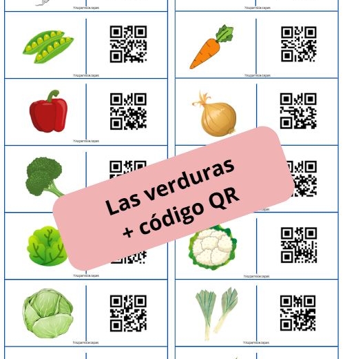Domino obrazkowe z kodami QR! (Las verduras-warzywa)