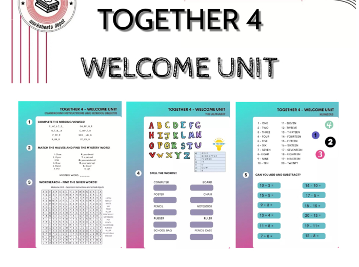 Together klasa 4 materiały dodatkowe do Welcome Unit - język angielski w szkole podstawowej