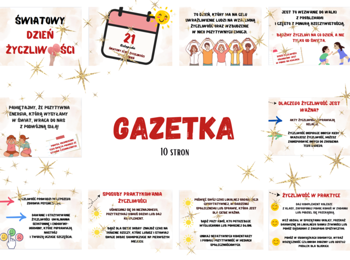 Światowy Dzień Życzliwości i Pozdrowień/ Dzień Życzliwości - GAZETKA