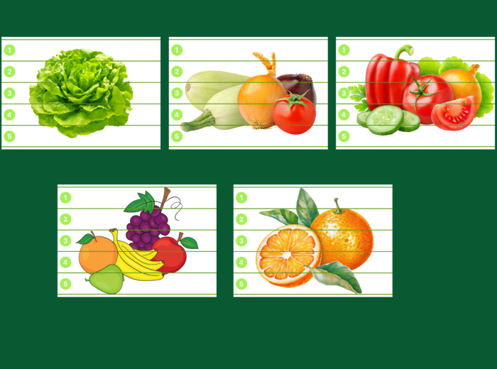 DZIEŃ OWOCÓW I WARZYW – puzzle – biblioteka – świetlica - 10 wersji