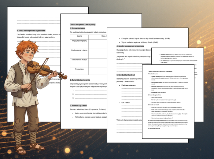 🎻JANKO MUZYKANT – Karta pracy + klucz odpowiedzi