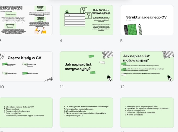 Doradztwo Zawodowe 5 CV i LIST MOTYWACYJNY