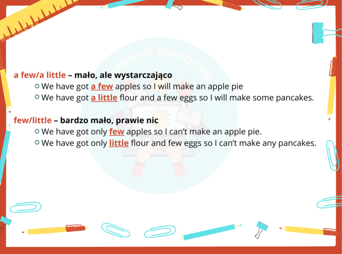 A/An, Some/Any, Many/Much z rzeczownikami policzalnymi i niepoliczalnymi