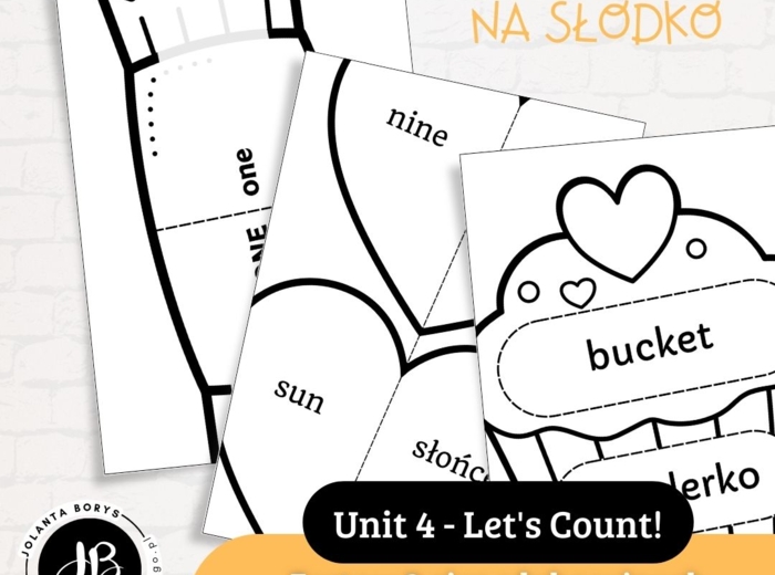 Słówka Na Słodko - Zestaw 3 gier edukacyjnych do nauki słownictwa z "Shine on 1" Unit 4 - Let's Count!