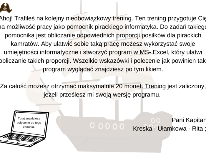 Ułamki zwykłe projekt - grywalizacja (tematyka piraci)