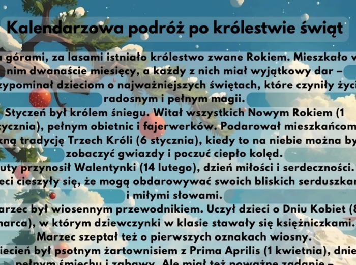 Kalendarzowa podróż po królestwie świąt