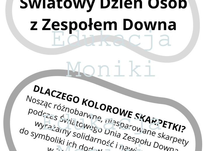 Światowy Dzień Osób z Zespołem Downa; Dzień kolorowej Skarpetki - gazetka