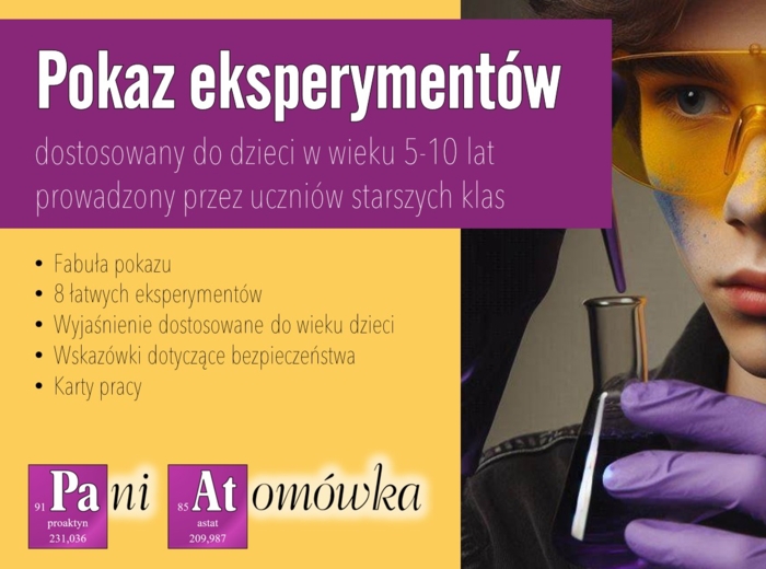 Chemia. Klasa 7, 8. Szkoła średnia. Przedszkole. Klasa 1,2,3. Eksperymenty. Doświadczenia. Pokaz. Dni otwarte. Festyn szkolny. Święto chemika.