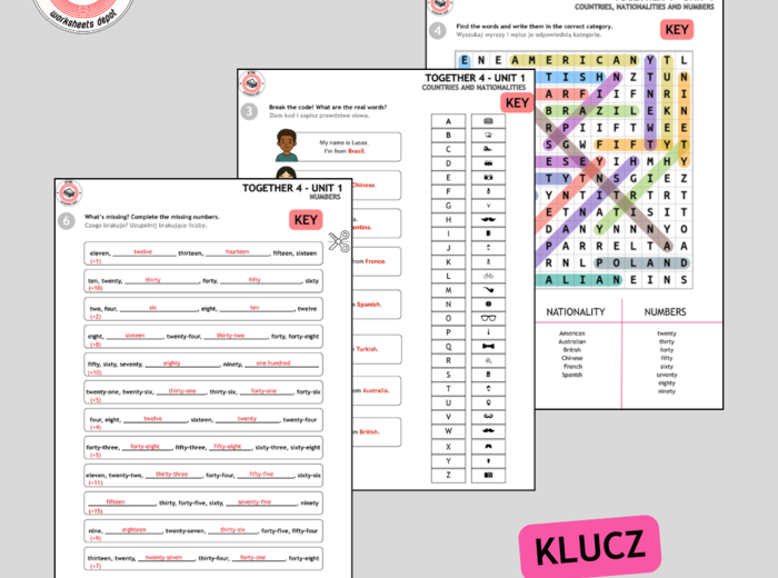 Together 4 Unit 1 - Vocabulary Acitivities NEW edition