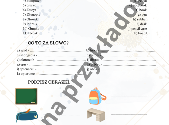 Brainy 4 unit 1 karty pracy słownictwo