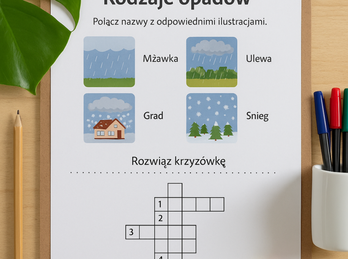 Karta pracy „Rodzaje opadów”