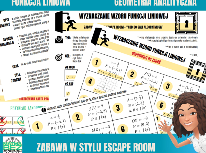 Wyznaczanie wzoru funkcji liniowej - funkcja liniowa / geometria analityczna