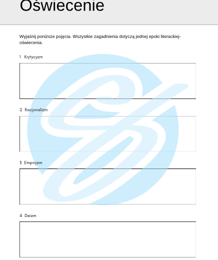 Oświecenie – Najważniejsze Zagadnienia – Karty Pracy dla Maturzystów